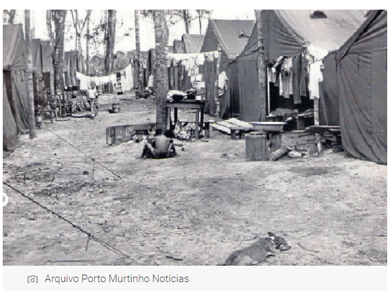 Barraca de Lona - Porto Murtinho - enchente em 1982