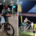 Argentino que pedala há quase um mês para reencontrar mãe chega a Nioaque