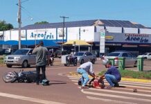 Acidente entre motocicleta e carreta é registrado na Avenida Teodoro Sativa