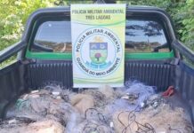 Ação conjunta em Água Clara prende cinco pessoas por pesca predatória e posse de armas