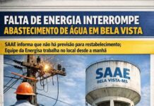 Falta de energia interrompe abastecimento de água em Bela Vista