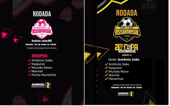 Fase da Copa Assomasul em Antonio Joao 2026